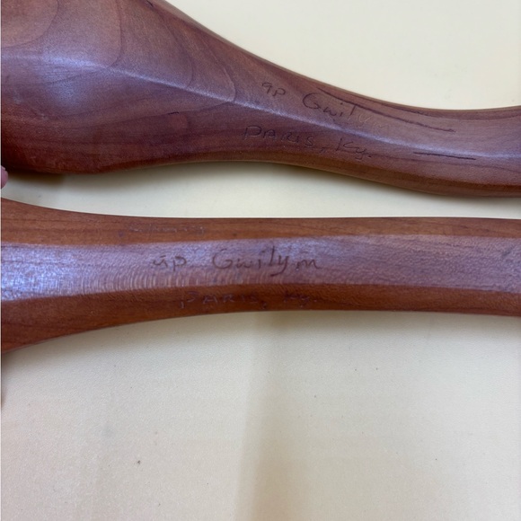 Vintage cherry wood hand carved spoons signed Paris, Ky, thanksgiving - Picture 9 of 10